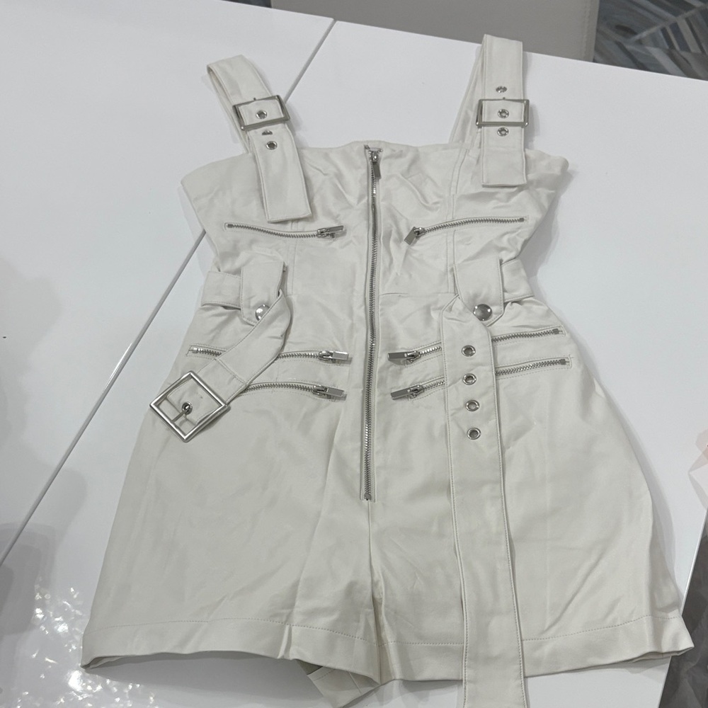 WeWoreWhat White Buckle Detail Top